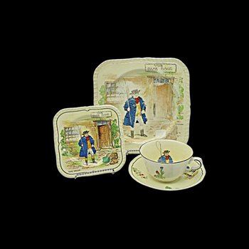 Charles Dickens Character Dish Set Tony Weller, 4pc Set, Luncheon and Dessert Plate, Cup and Saucer, by Alfred Meakin