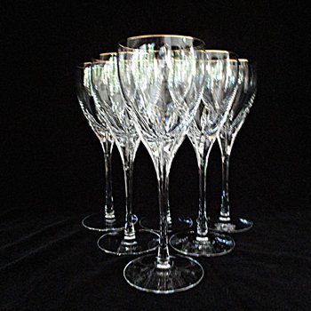 Lenox Firelight Gold Set of 6, Wine Glasses, Replacement Stemware, Excellent Condition, Wedding Gift