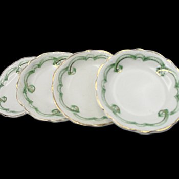 Johnson Bros Rolland Butter Pats, Set of 4, Green Pattern, Multiple Sets, Green Irish Look, Other Piece Types Available, Made in England