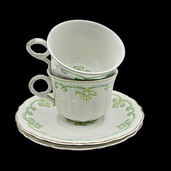 Johnson Bros Rolland 2 Cups 2 Saucers, Green Pattern, Green Irish Look, Other Piece Types Available, Made in England
