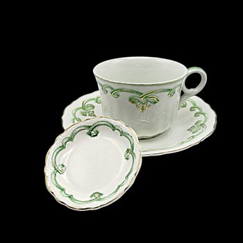 Johnson Bros Rolland Butter Pat and Cup and Saucer Set,  Green Pattern, Green Irish Look, Other Piece Types Available, Made in England