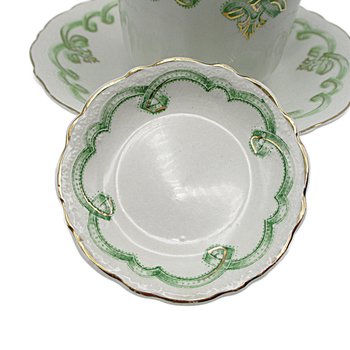Johnson Bros Rolland Butter Pat and Cup and Saucer Set,  Green Pattern, Green Irish Look, Other Piece Types Available, Made in England