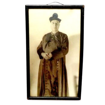 Religious Priest, Catholic Priest, Framed Picture Catholic Priest, Catholic School, 1930s, Old Portrait of Priest, Make Offer