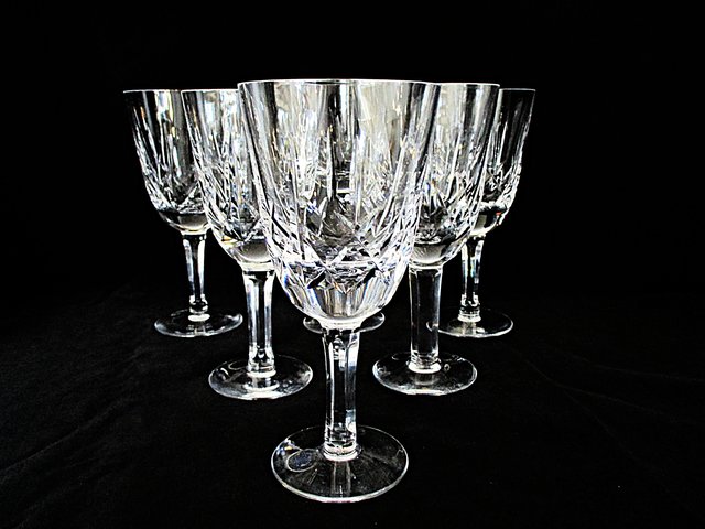 Waterford Wedgwood Wine Glasses or Water Goblets, Galway Ireland, Set of 6, Irish Crystal,  Wedding Gift, Replacement Stemware