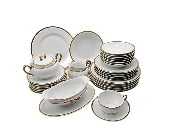 Bavaria Turin Fine China, Replacements, Plates, All Sizes, Cups, Saucer, Bowls, Gravy Boat, Cream Sugar, Your Choice of Set, White Gold Trim