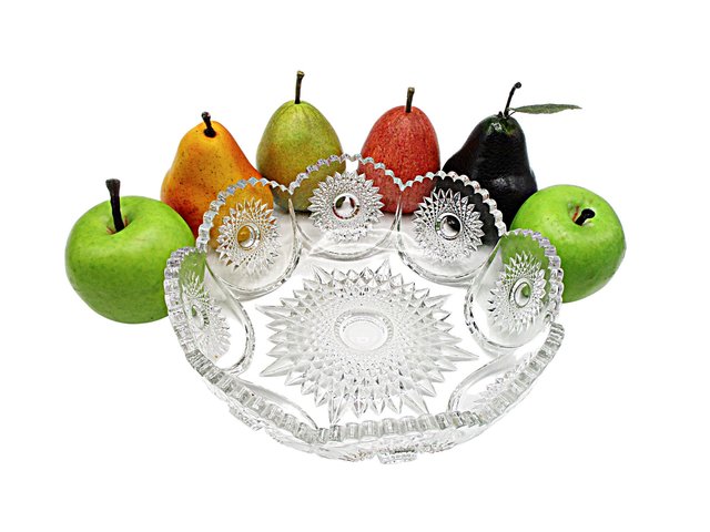 Heisey Fruit or Compote Bowl, 9 Inch Diameter, Ornate Starburst Design, Serving Bowl, Wonderful Condition